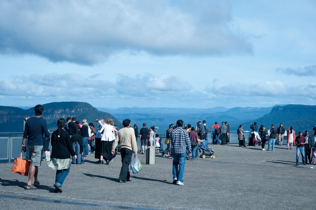 定番　エコーポイントで有名な奇岩スリーシスターズ見学。