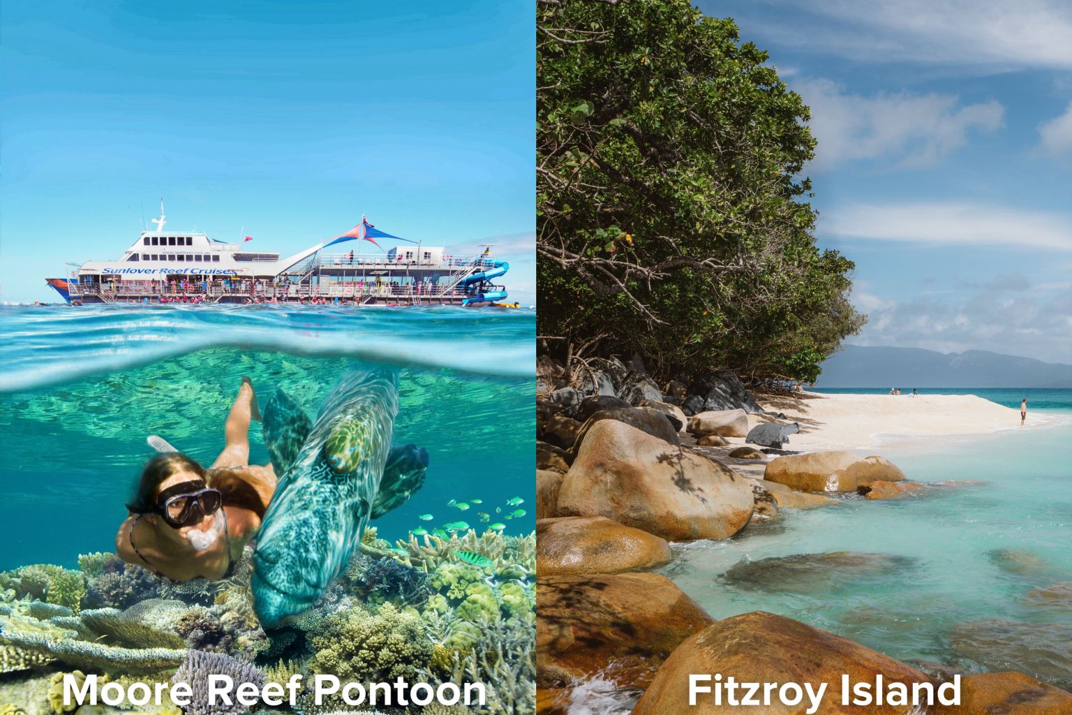 世界遺産モアリーフとフィッツロイ島